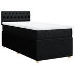 Boxspringbett mit Matratze Schwarz 80x200 cm Stoff