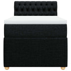 Boxspringbett mit Matratze Schwarz 80x200 cm Stoff
