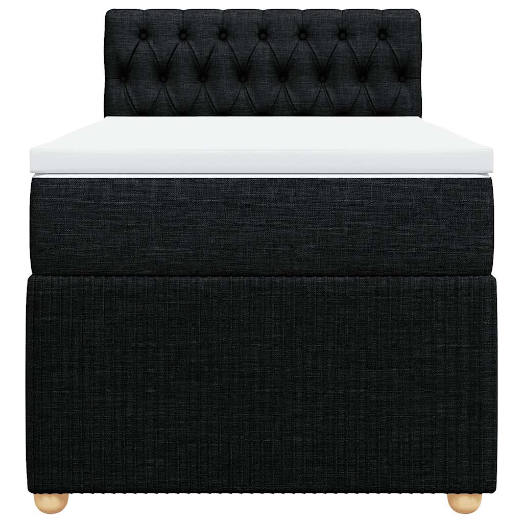 Boxspringbett mit Matratze Schwarz 80x200 cm Stoff