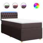 Boxspringbett mit Matratze Dunkelbraun 80x200 cm Stoff