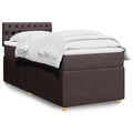 Boxspringbett mit Matratze Dunkelbraun 80x200 cm Stoff