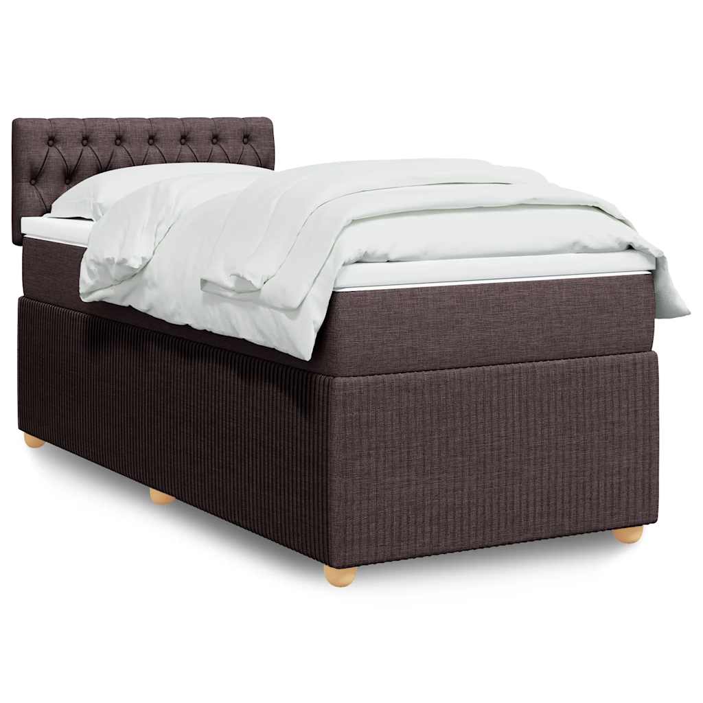 Boxspringbett mit Matratze Dunkelbraun 80x200 cm Stoff