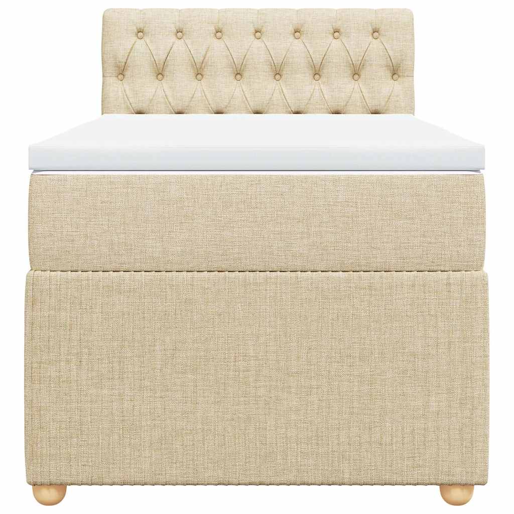 Boxspringbett mit Matratze Creme 80x200 cm Stoff