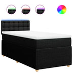 Boxspringbett mit Matratze Schwarz 80x200 cm Stoff