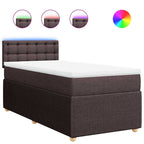 Boxspringbett mit Matratze Dunkelbraun 80x200 cm Stoff