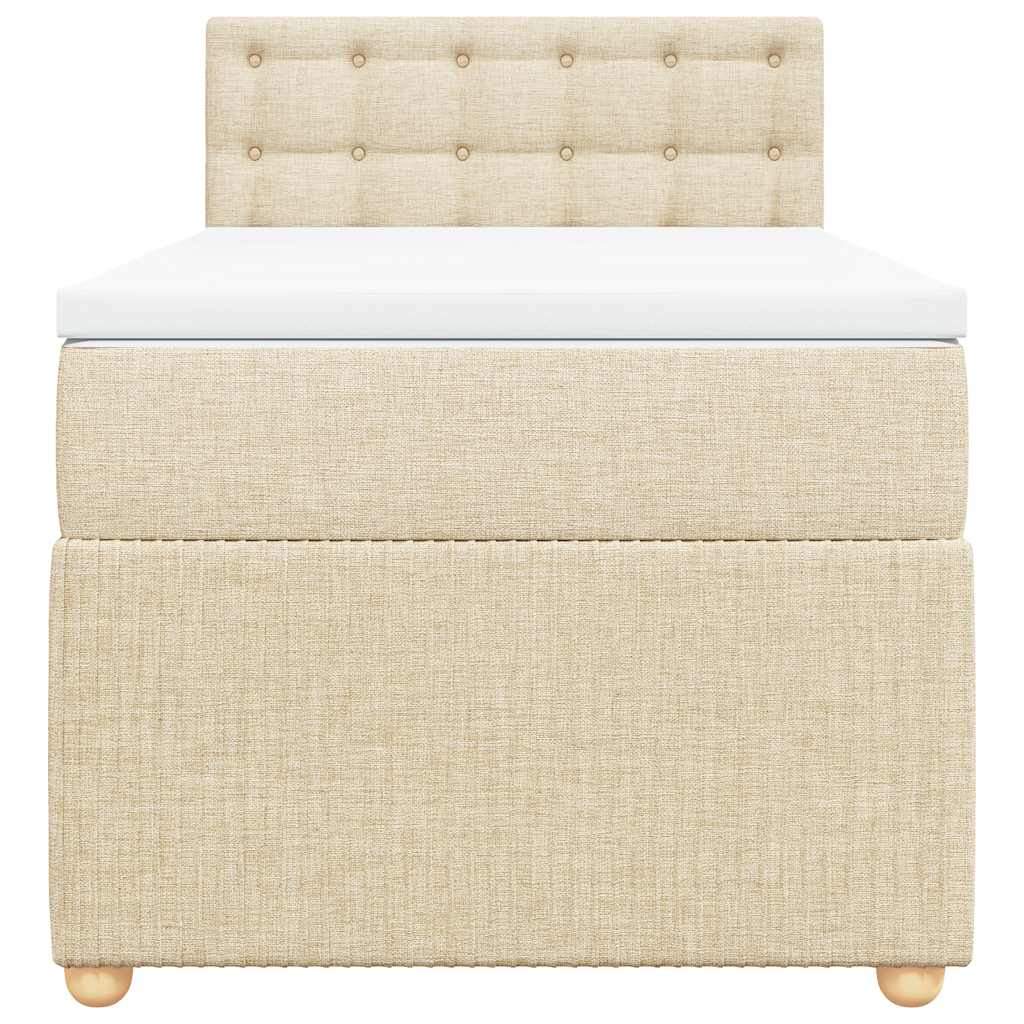 Boxspringbett mit Matratze Creme 80x200 cm Stoff
