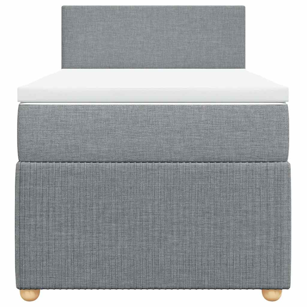 Boxspringbett mit Matratze Hellgrau 90x190 cm Stoff