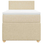 Boxspringbett mit Matratze Creme 90x190 cm Stoff