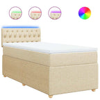 Boxspringbett mit Matratze Creme 90x190 cm Stoff
