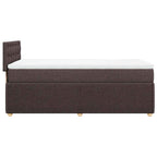 Boxspringbett mit Matratze Dunkelbraun 90x190 cm Stoff