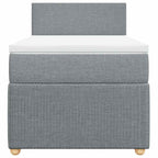 Boxspringbett mit Matratze Hellgrau 90x200 cm Stoff