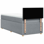 Boxspringbett mit Matratze Hellgrau 90x200 cm Stoff