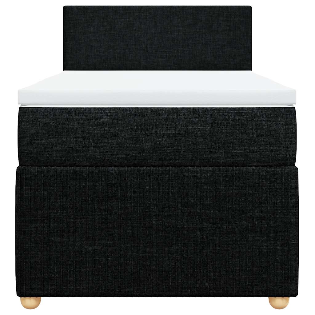 Boxspringbett mit Matratze Schwarz 90x200 cm Stoff