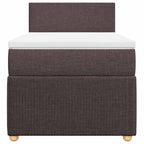 Boxspringbett mit Matratze Dunkelbraun 90x200 cm Stoff