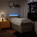 Boxspringbett mit Matratze Creme 90x200 cm Stoff