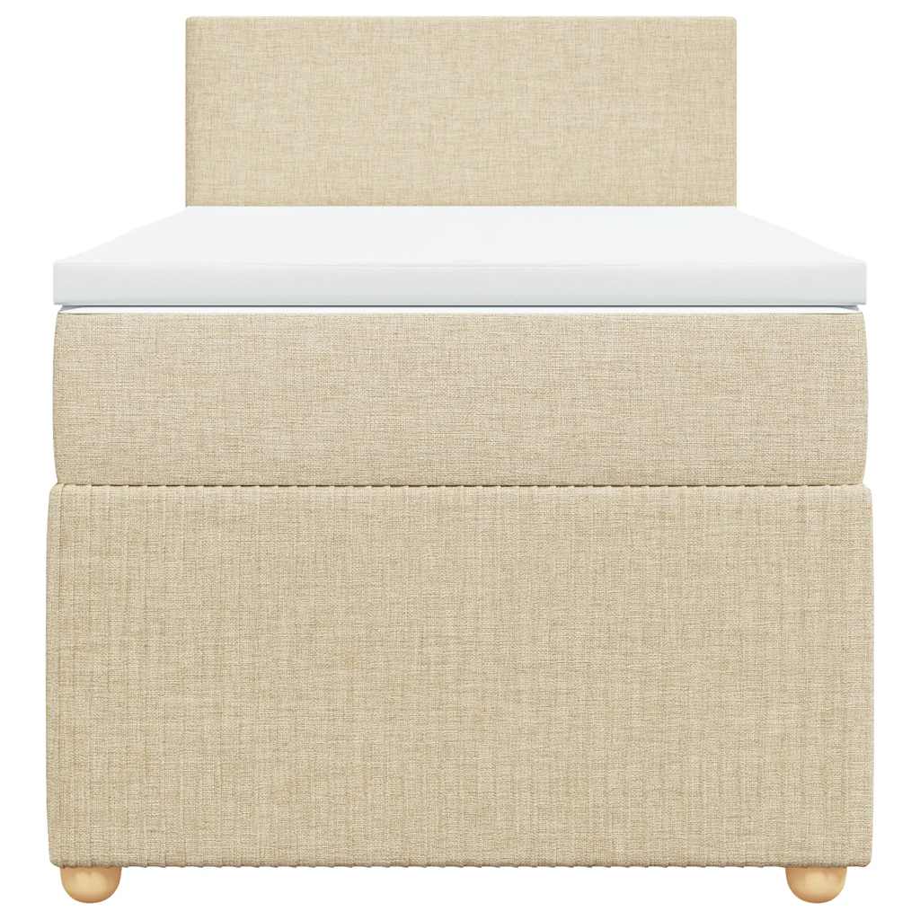 Boxspringbett mit Matratze Creme 90x200 cm Stoff