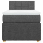 Boxspringbett mit Matratze Dunkelgrau 90x200 cm Stoff