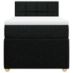 Boxspringbett mit Matratze Schwarz 90x200 cm Stoff