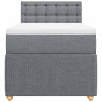 Boxspringbett mit Matratze Hellgrau 90x200 cm Stoff