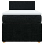 Boxspringbett mit Matratze Schwarz 100x200 cm Stoff