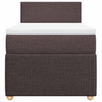 Boxspringbett mit Matratze Dunkelbraun 100x200 cm Stoff