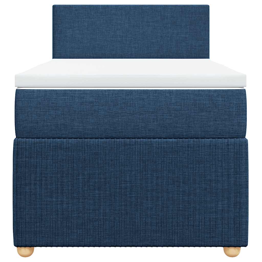 Boxspringbett mit Matratze Blau 100x200 cm Stoff