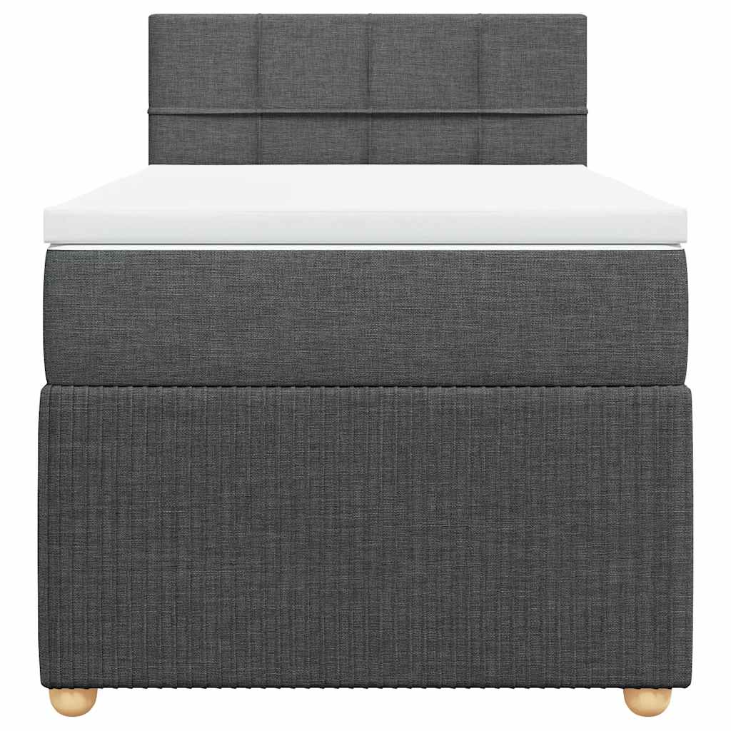 Boxspringbett mit Matratze Dunkelgrau 100x200 cm Stoff