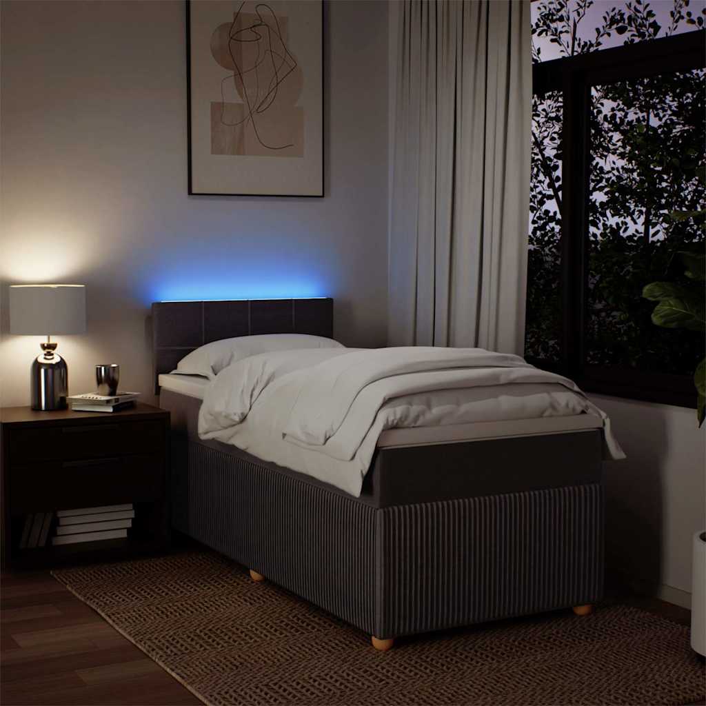 Boxspringbett mit Matratze Dunkelbraun 100x200 cm Stoff