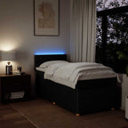 Boxspringbett mit Matratze Schwarz 100x200 cm Stoff