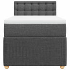 Boxspringbett mit Matratze Dunkelgrau 100x200 cm Stoff
