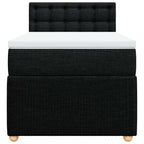 Boxspringbett mit Matratze Schwarz 100x200 cm Stoff