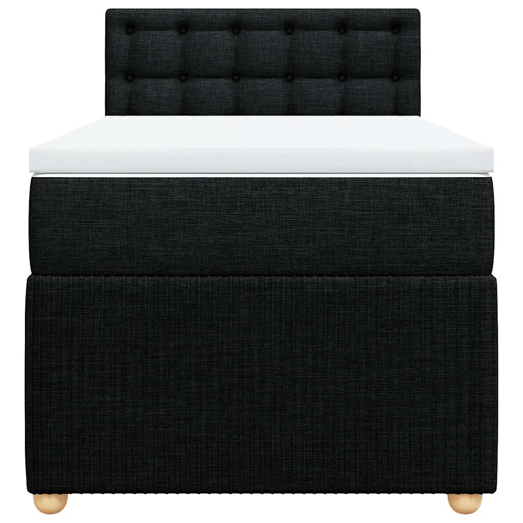 Boxspringbett mit Matratze Schwarz 100x200 cm Stoff