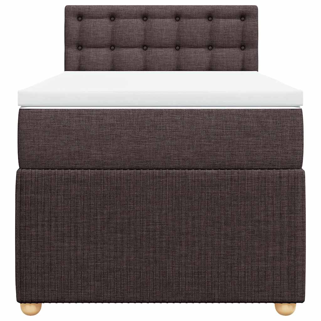 Boxspringbett mit Matratze Dunkelbraun 100x200 cm Stoff