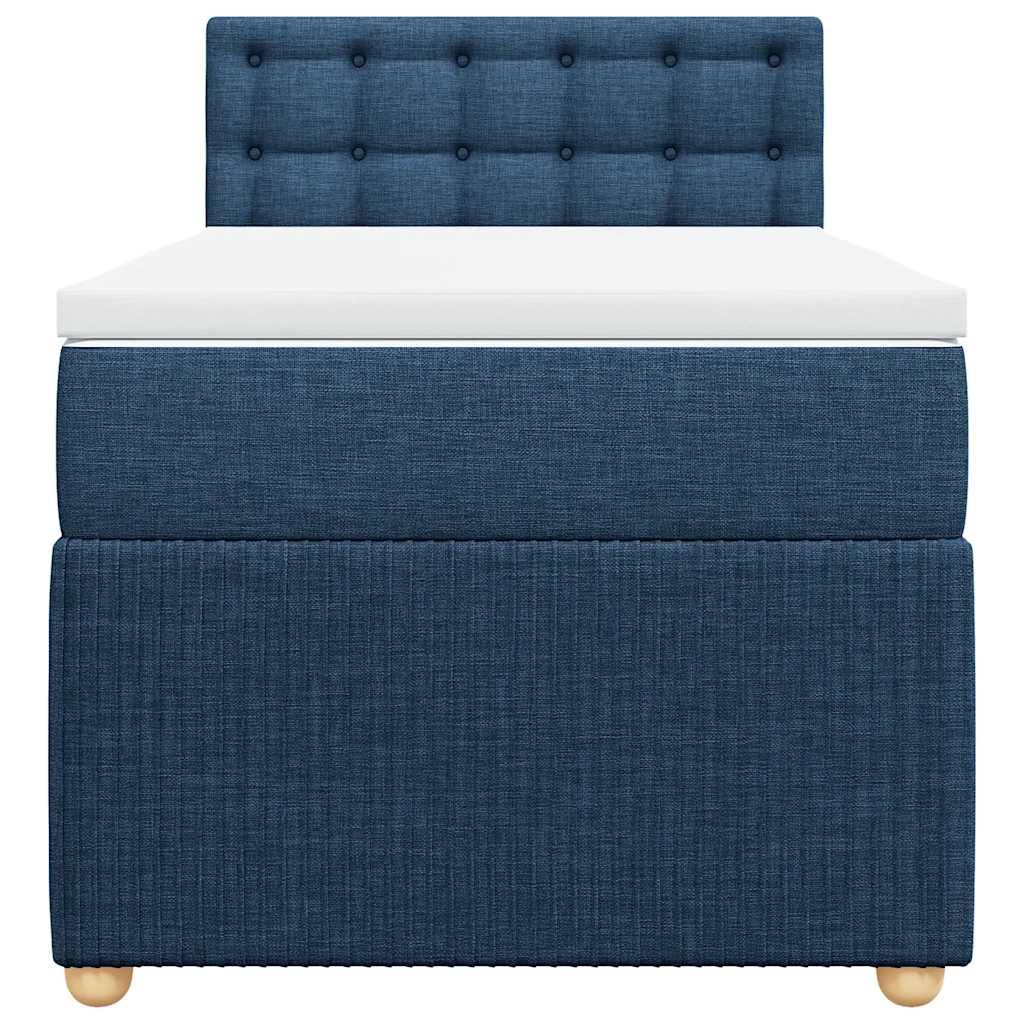 Boxspringbett mit Matratze Blau 100x200 cm Stoff