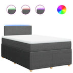 Boxspringbett mit Matratze Dunkelgrau 120x190 cm Stoff