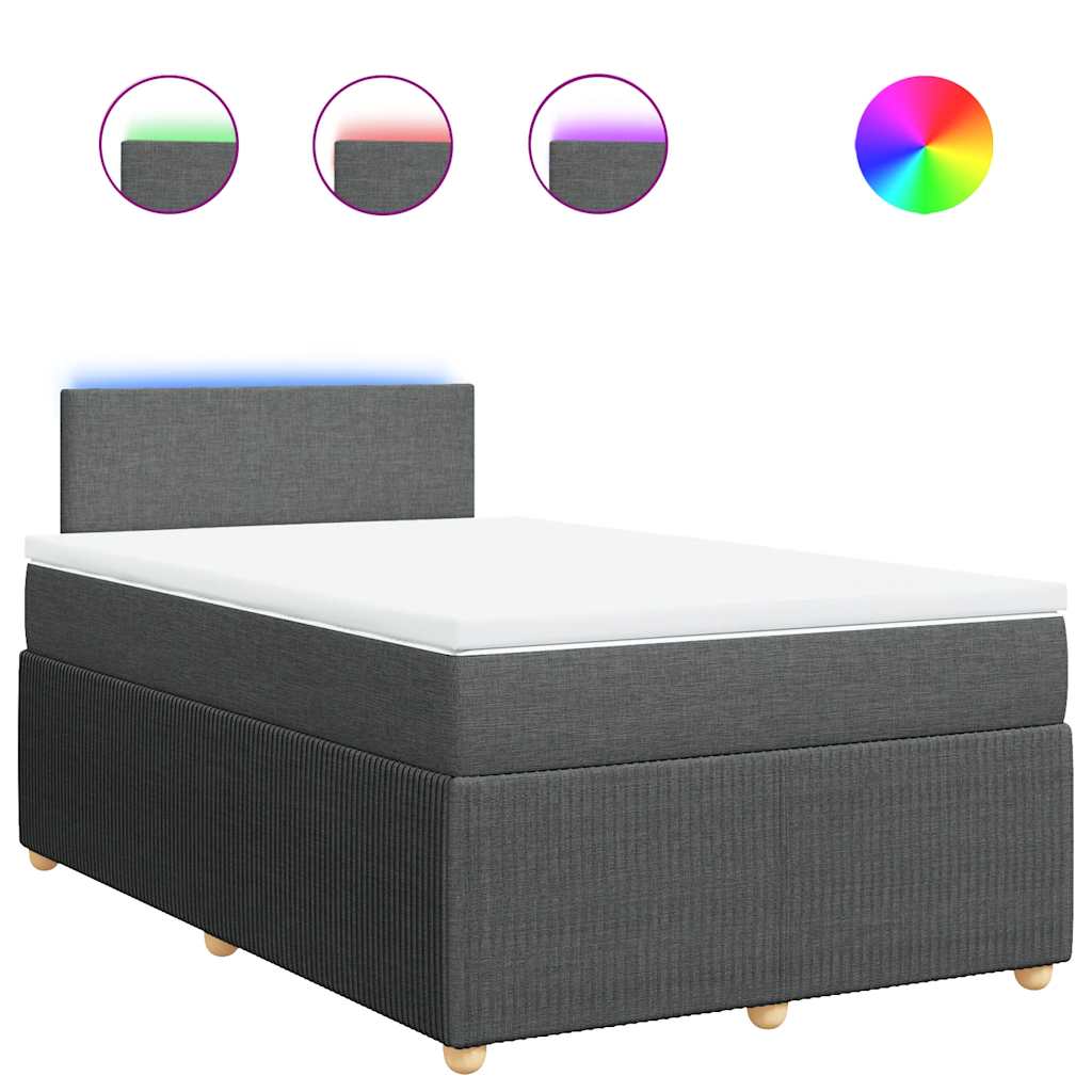 Boxspringbett mit Matratze Dunkelgrau 120x190 cm Stoff