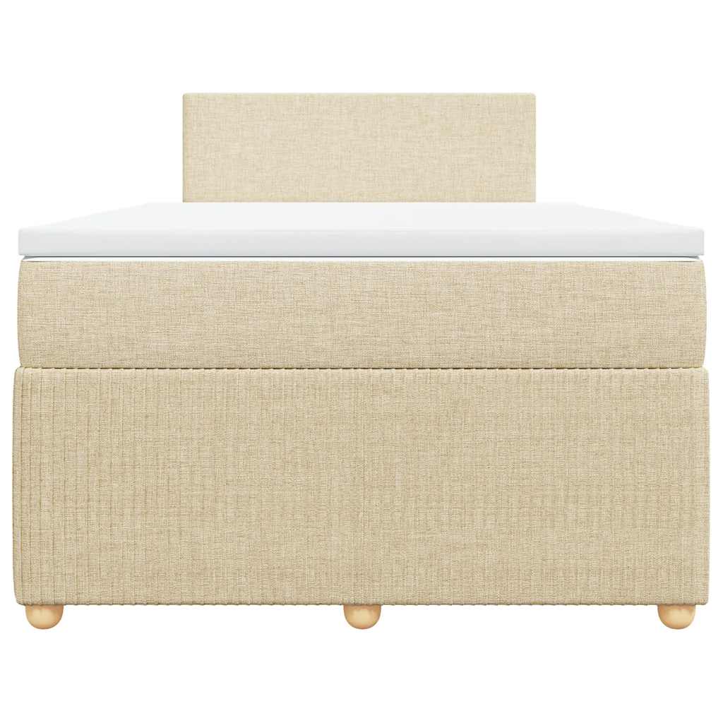 Boxspringbett mit Matratze Creme 120x190 cm Stoff