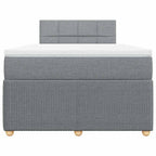Boxspringbett mit Matratze Hellgrau 120x190 cm Stoff