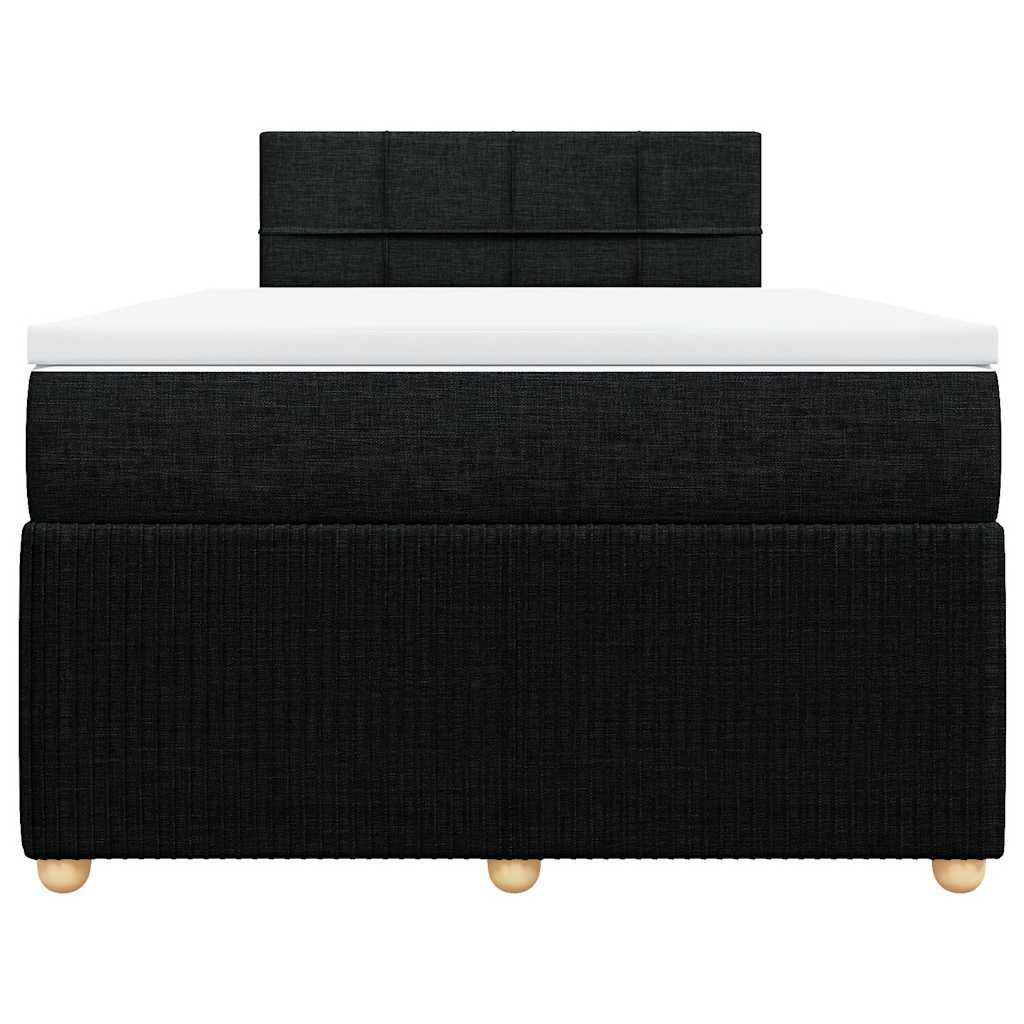 Boxspringbett mit Matratze Schwarz 120x190 cm Stoff