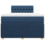 Boxspringbett mit Matratze Blau 120x190 cm Stoff