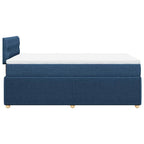 Boxspringbett mit Matratze Blau 120x190 cm Stoff