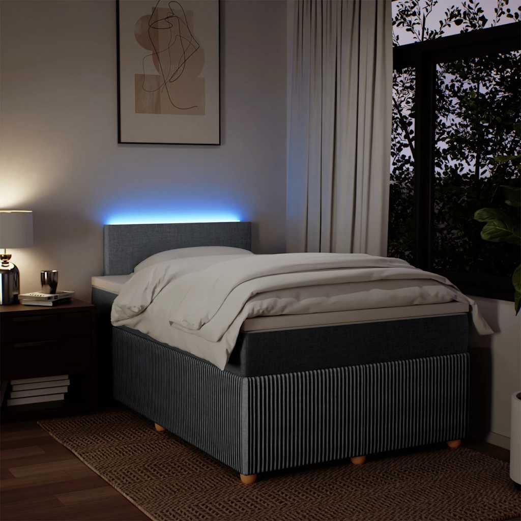 Boxspringbett mit Matratze Hellgrau 120x200 cm Stoff