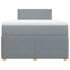 Boxspringbett mit Matratze Hellgrau 120x200 cm Stoff
