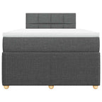 Boxspringbett mit Matratze Dunkelgrau 120x200 cm Stoff