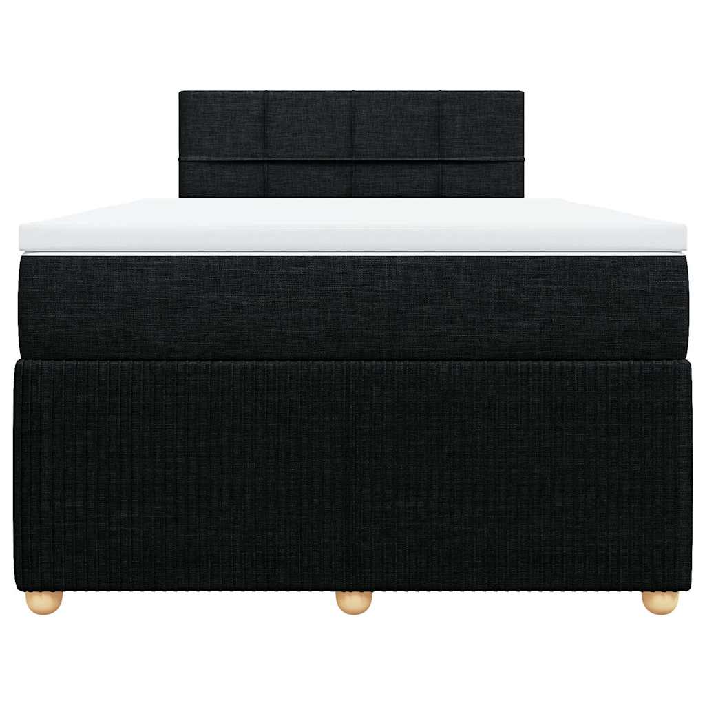 Boxspringbett mit Matratze Schwarz 120x200 cm Stoff