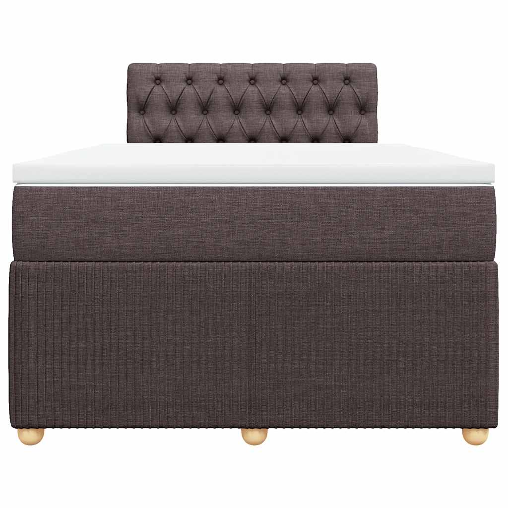 Boxspringbett mit Matratze Dunkelbraun 120x200 cm Stoff