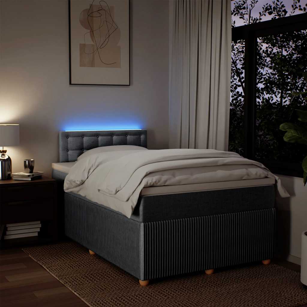 Boxspringbett mit Matratze Hellgrau 120x200 cm Stoff