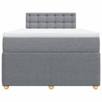 Boxspringbett mit Matratze Hellgrau 120x200 cm Stoff
