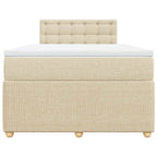 Boxspringbett mit Matratze Creme 120x200 cm Stoff