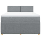 Boxspringbett mit Matratze Hellgrau 140x190 cm Stoff